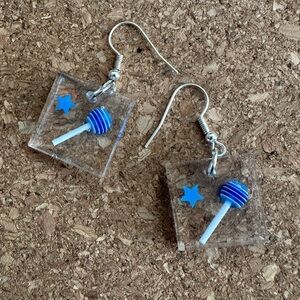Blue Star and Lollipop Earrings